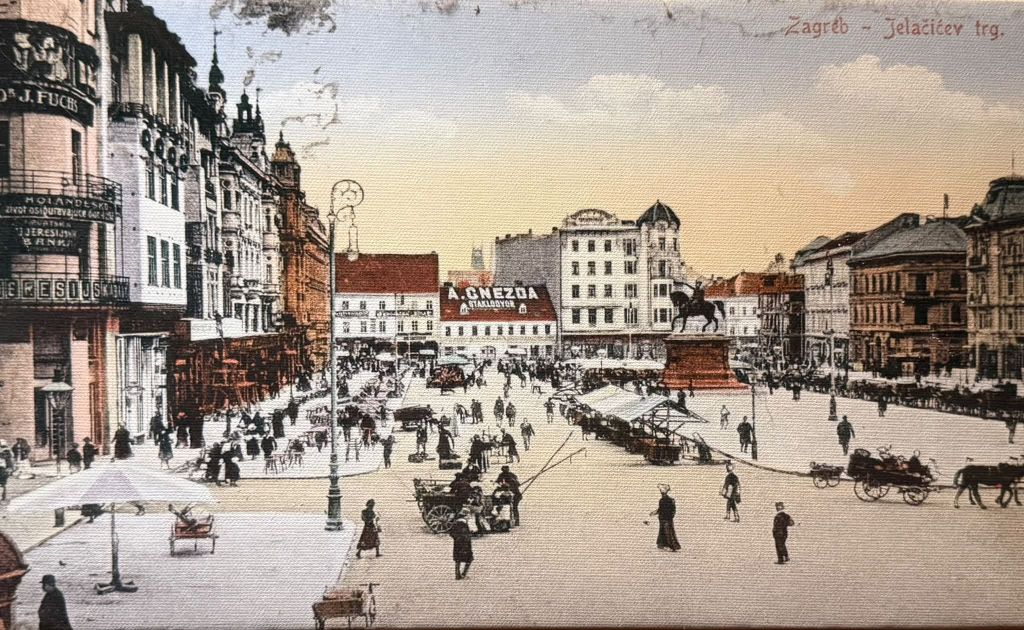 Trg bana Jelačića, razglednica